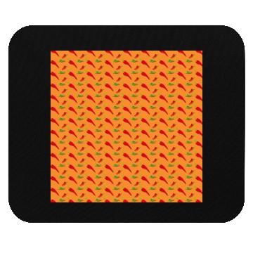 Discover Red Chilli Pepper Pattern on orang Mouse Pads