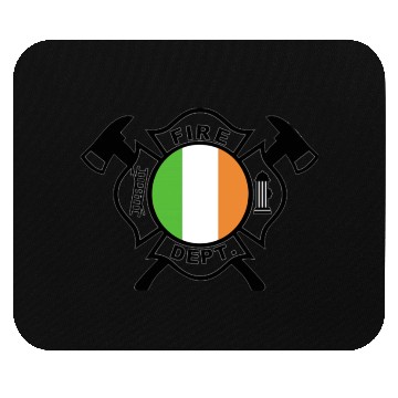 Discover Firefighter Maltese (black) with Irish Flag Mouse Pads
