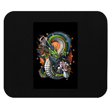 Discover Japanese Dragon Samurai Warrior Battle Mouse Pads
