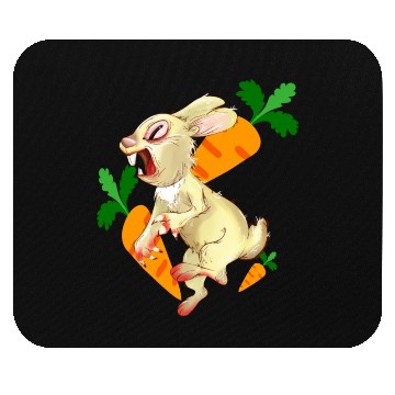 Discover Crazy rabbit running for carrot Mouse Pads