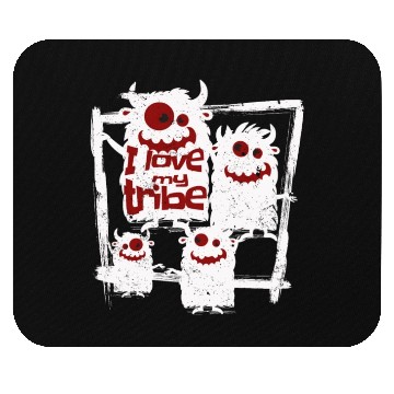 Discover I Love My Tribe Funny Monster Family Reunion Mouse Pads