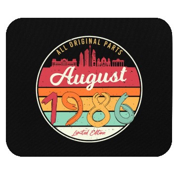 Discover Birthday Greeting 1986 In August Mouse Pads