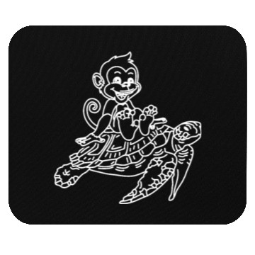 Discover Cute Turtle Lover Turtle And Monkey Funny Monkey Mouse Pads