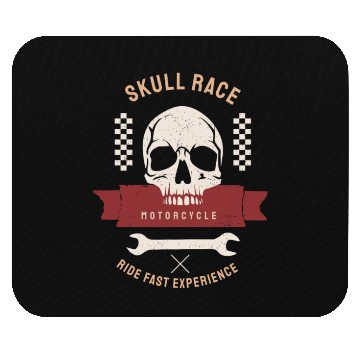 Discover Skull Race Motorcycle Mouse Pads