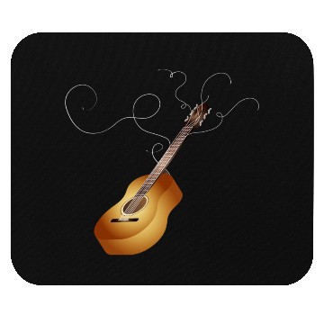 Discover 3D acoustic guitar with loose guitar strings Mouse Pads