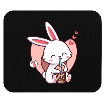 Discover Kawaii Dog Loves Mouse Pads Boba Tea Bubble Tea Anime