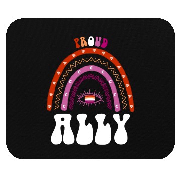Discover Lesbian Pride Rainbow Proud Ally Lesbian Mouse Pads