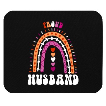 Discover Proud Husband Lesbian Pride Boho Rainbow Mouse Pads