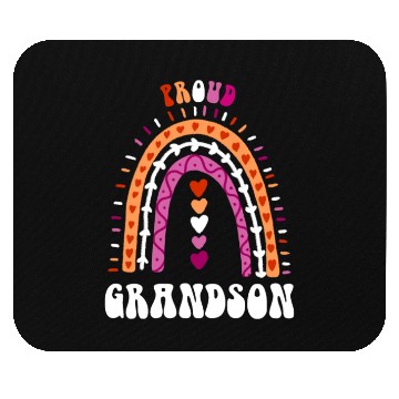 Discover Proud Grandson Lesbian Pride Boho Rainbow Mouse Pads