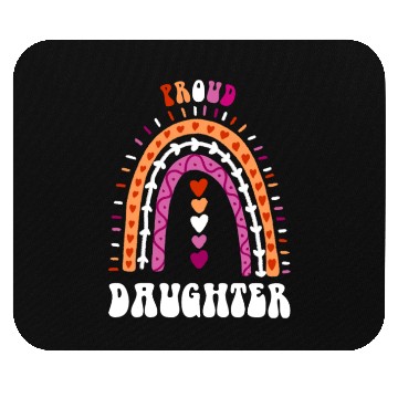 Discover Proud Daughter Lesbian Pride Boho Rainbow Mouse Pads
