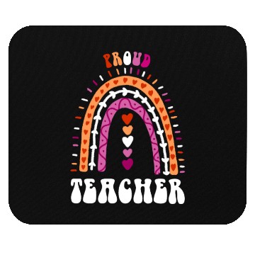 Discover Proud Teacher Lesbian Pride Boho Rainbow Mouse Pads