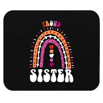Discover Proud Sister Lesbian Pride Boho Rainbow Mouse Pads