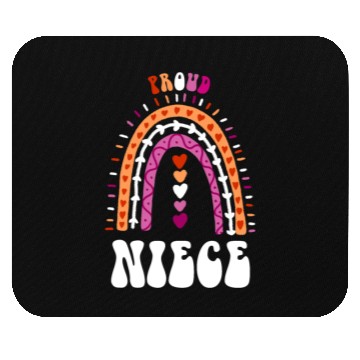 Discover Proud Niece Lesbian Pride Boho Rainbow Mouse Pads