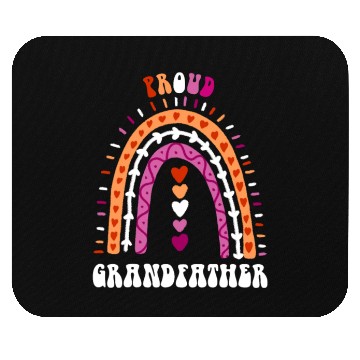 Discover Proud Grandfather Lesbian Pride Boho Rainbow Mouse Pads