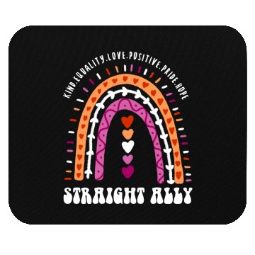 Discover Straight Ally Lesbian Pride Boho Rainbow Mouse Pads
