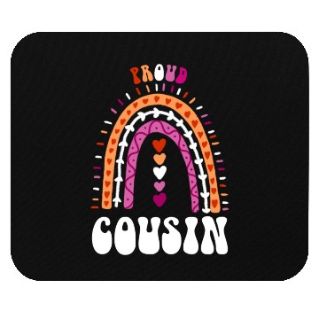 Discover Proud Cousin Lesbian Pride Boho Rainbow Mouse Pads