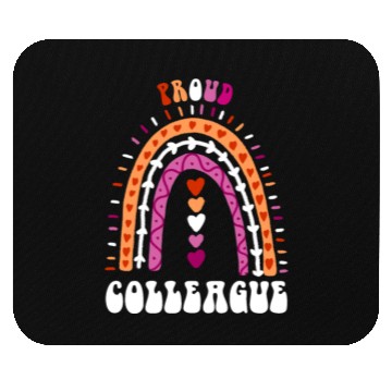 Discover Proud Colleague Lesbian Pride Boho Rainbow Mouse Pads