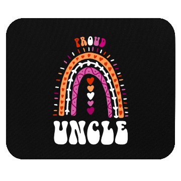 Discover Proud Uncle Lesbian Pride Boho Rainbow Mouse Pads