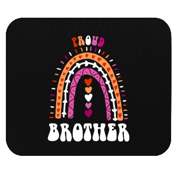 Discover Proud Brother Lesbian Pride Boho Rainbow Mouse Pads