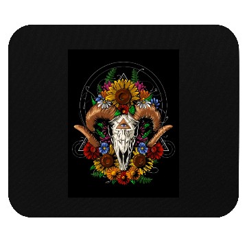 Discover Psychedelic Ram Skull Mouse Pads
