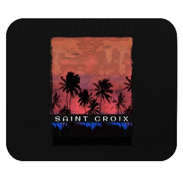 Discover Saint Croix Caribbean Vacation Souvenir Palm Tree Mouse Pads