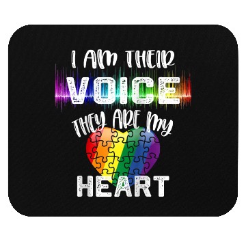 Discover Autism Teacher I Am Their Voice They Are My Heart Mouse Pads