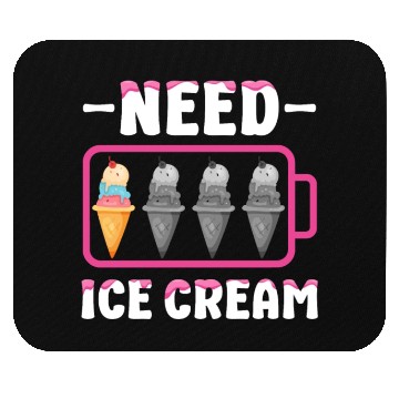 Discover Ice Cream Battery Cone Need Ice Mouse Pads