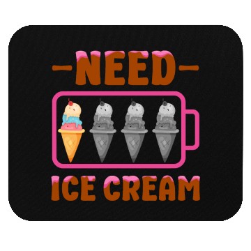 Discover Ice Cream Battery Cone Need Ice Mouse Pads
