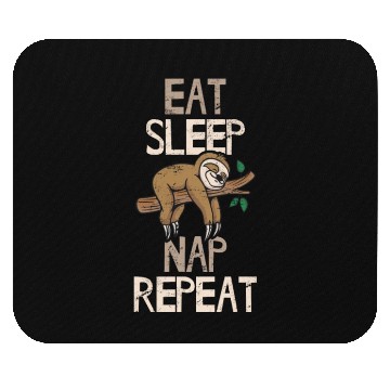 Discover Eat Sleep Nap Repeat Funny Sloth Lovers Sleeping L Mouse Pads