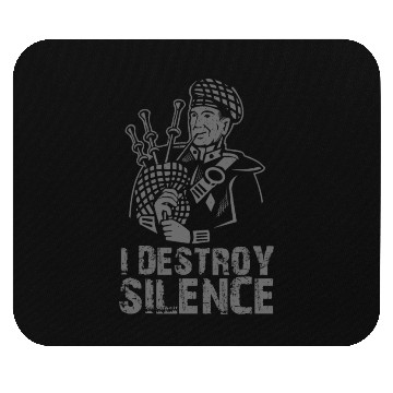 Discover I Destroy Silence Funny Bagpiper Musician Gift Mouse Pads
