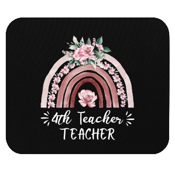 Discover 4th grade teacher floral rainbow back to school Mouse Pads