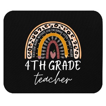 Discover 4th grade teacher leopard rainbow back to school Mouse Pads
