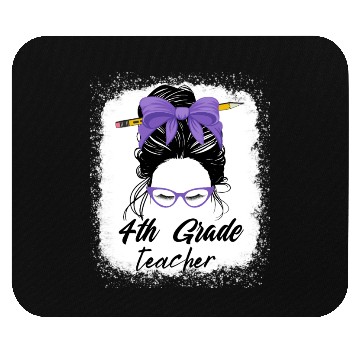 Discover 4th grade teacher messy bun back to school funny Mouse Pads