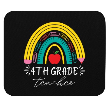 Discover 4th grade teacher back to school rainbow pencil Mouse Pads