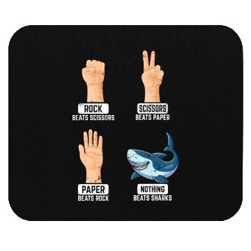 Discover Rock Paper Scissors Nothing Beats Sharks Funny Sha Mouse Pads