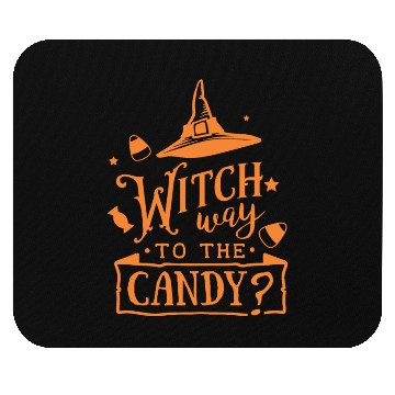 Discover Witch Way To The Candy Hat Halloween Holiday Mouse Pads