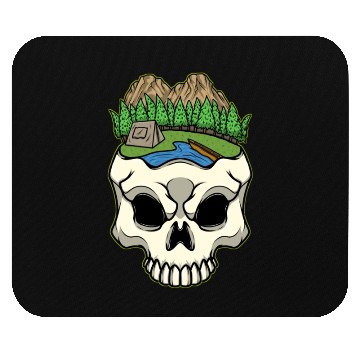 Discover Skeleton Head Camp Campsite Camper Camping Mouse Pads
