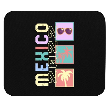Discover Mexico 2022 Mouse Pads, Mexican Sunglasses Palm Tree