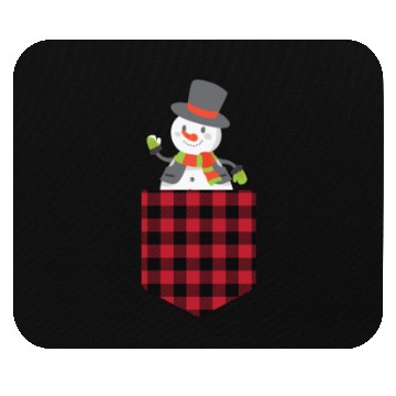 Discover Christmas Cute Snowman In Buffalo Plaid Pocket Mouse Pads