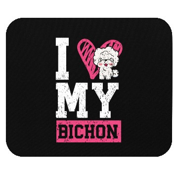 Discover I Love My Bichon Frise Curly Hair Pup Puppy Lover Mouse Pads