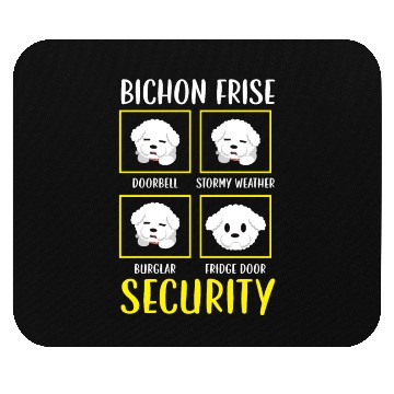 Discover Bichon Frise Security Curly Hair Pup Puppy Lover Mouse Pads