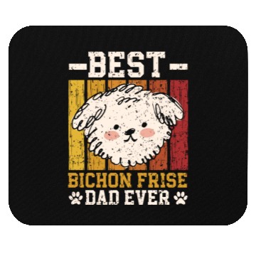 Discover Best Bichon Frise Dad Ever Curly Hair Pup Puppy Mouse Pads
