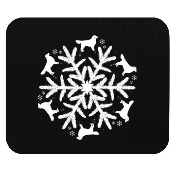 Discover Golden Retriever Snowflake Pattern Mouse Pads
