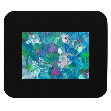 Discover Abstract Blue Teal Brushstrokes Painting Mouse Pads