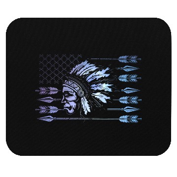 Discover Chief Native American US Flag Mouse Pads