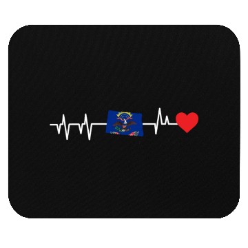 Discover North Dakota Heartbeat Gift Mouse Pads