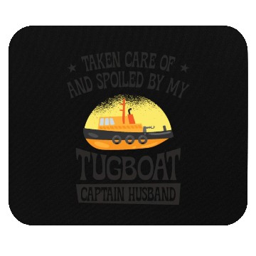 Discover Tugboat Spoiled Tugboat Captain Husband Sailing Mouse Pads
