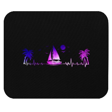 Discover Sailboat Heartbeat Sunset Ocean Mouse Pads