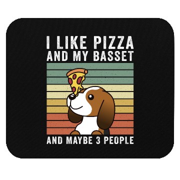 Discover I Like Pizza And My Basset Hound Mouse Pads