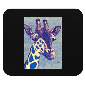 Discover Blue Giraffe Mouse Pads